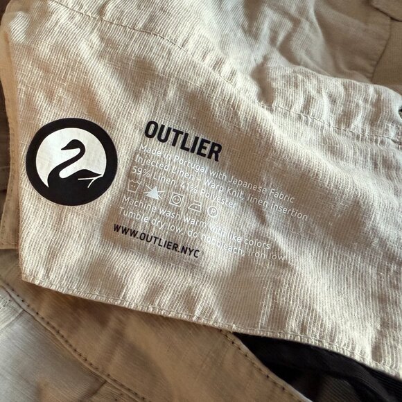 Outlier Injected-Linen Pants in Khaki/Dry Tan 36 - Picture 4 of 7